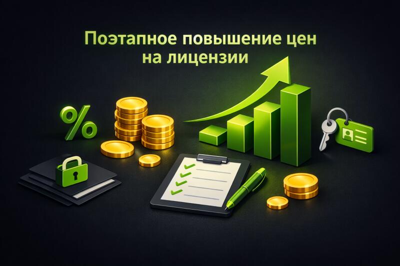Поэтапное повышение цен на лицензии